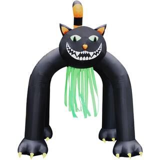 Haunted Hill Farm 10 ft. Tall Pre-Lit Inflatable Black Cat Arch HIBCATARCH101-L - The Home Depot | The Home Depot