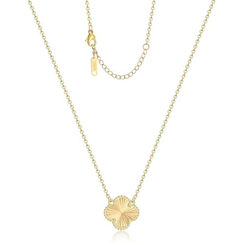 AIPPK Clover Pendant Necklace for Women 18K Gold Plated Four Leaf Clover Necklace Lucky Simple Dainty Necklace Jewelry Gifts for Women, Stainless Steel, No Gemstone | Amazon (CA)