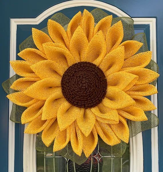 Poly Burlap Sunflower Wreath | Etsy | Etsy (US)