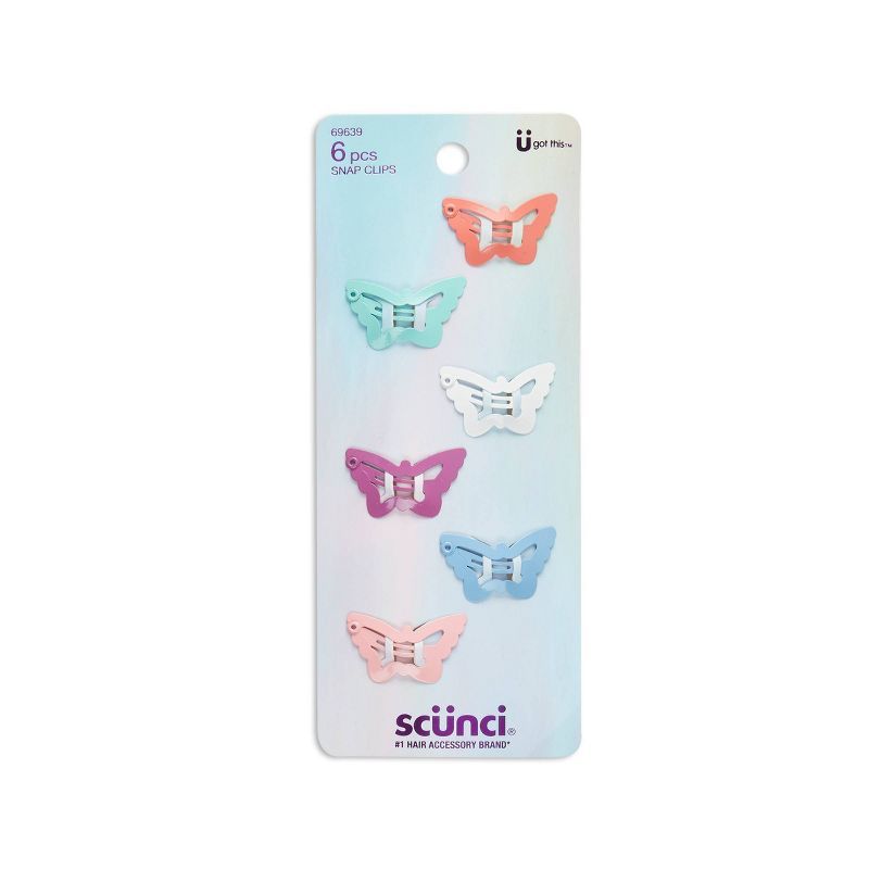 scunci Kids' Mini Butterfly Snap Clips - 6ct | Target