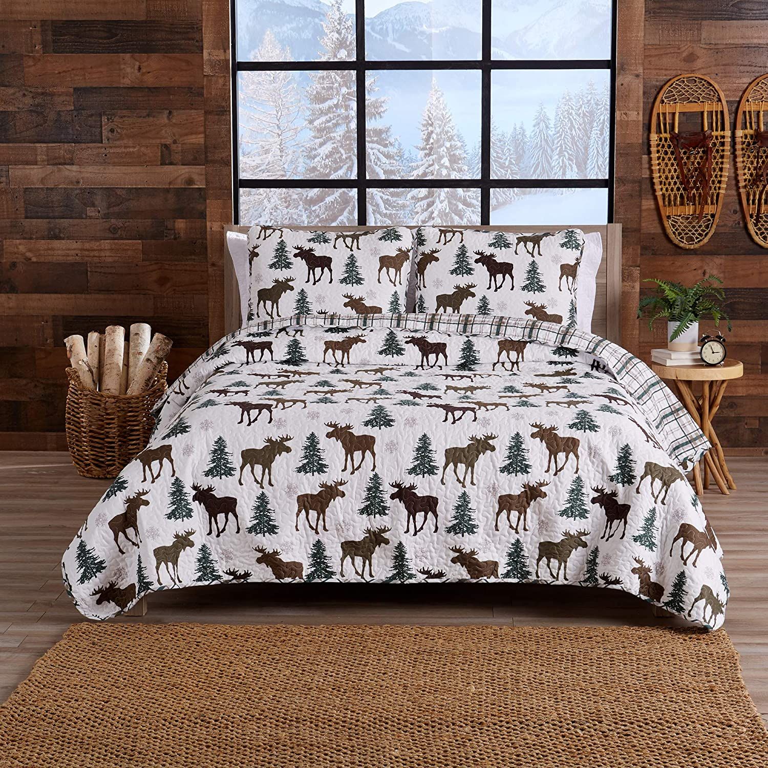 Great Bay Home Lodge Bedspread King Size Quilt with 2 Shams. Cabin 3-Piece Reversible All Season ... | Amazon (US)