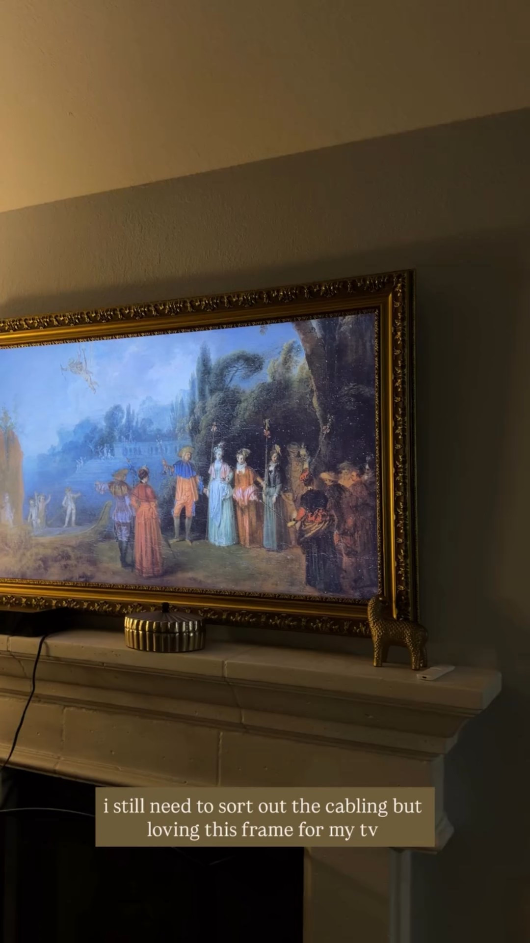 i still need to sort out the cabling but loving this frame for my tv #homedecor #frametv