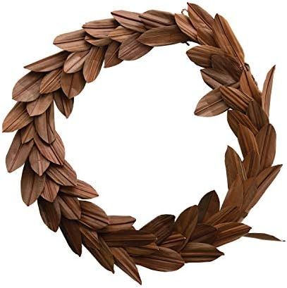 Amazon.com: Creative Co-Op 22" Round Dried Buri Palm Leaf Wreath, Brown : Home & Kitchen | Amazon (US)