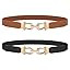 JASGOOD Women Stretchy Waist Belt Retro Elastic Skinny Belt for Ladies with Gold Buckle | Amazon (US)