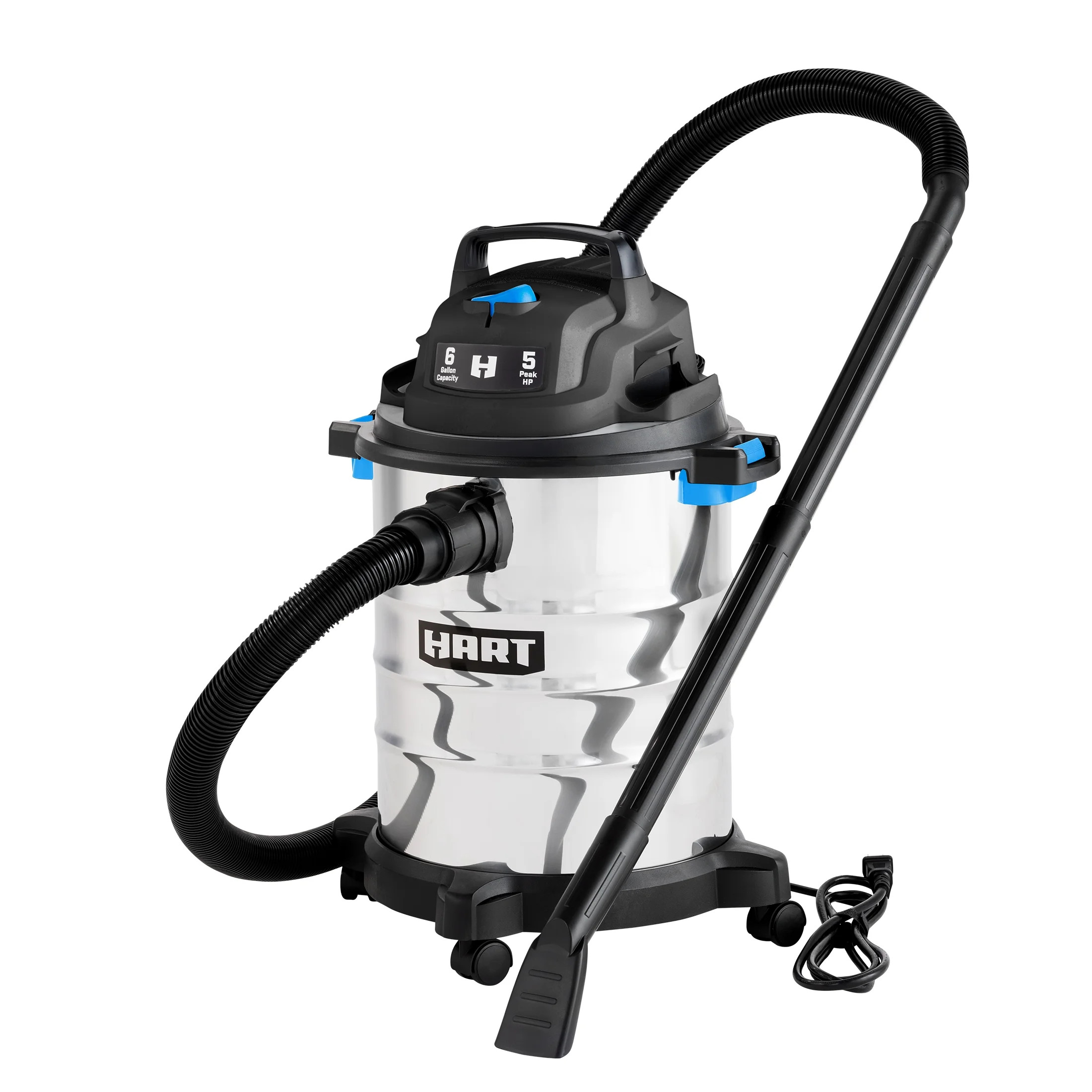 Hart 6 gallon 5 peak HP stainless steel wet/dry vacuum with bonus car cleaning kit, new | Walmart (US)