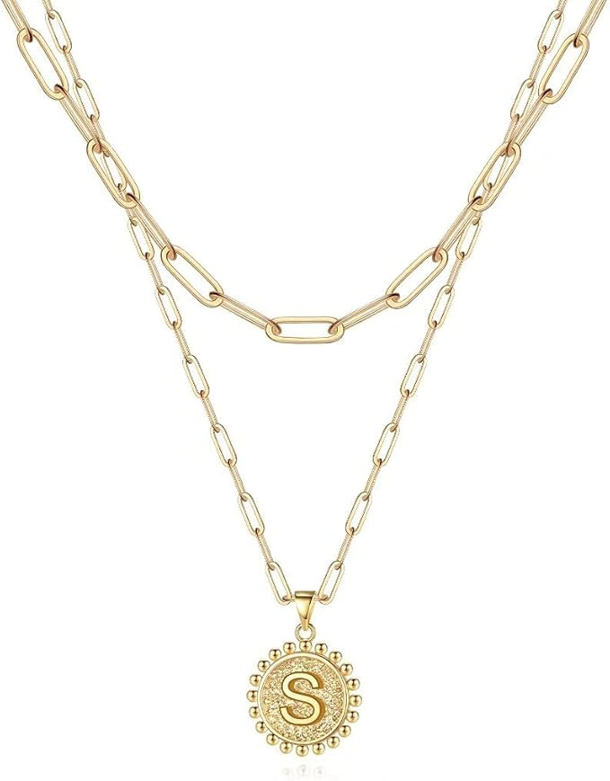 Layered Choker Necklaces for Women, 14K Gold Plated Dainty Layering Paperclip Chain Necklace Simp... | Amazon (US)