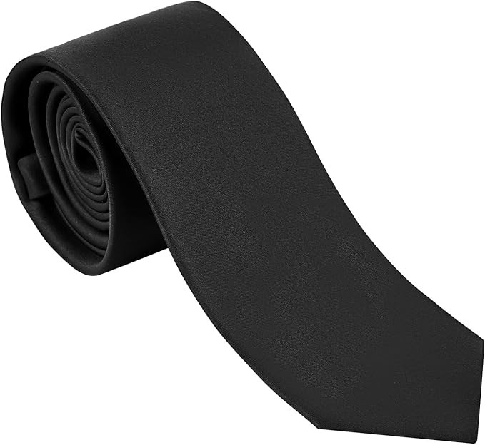 JUNMEISI Men's Ties Solid Pure Color 2.35" (6CM) Plain Slim Necktie Skinny Black Ties For Men | Amazon (CA)