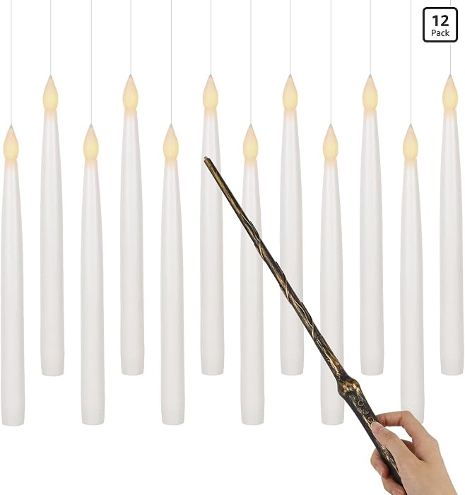 GenSwin 10.8" Flameless Floating Candles Wand Halloween Decorations | Amazon (US)