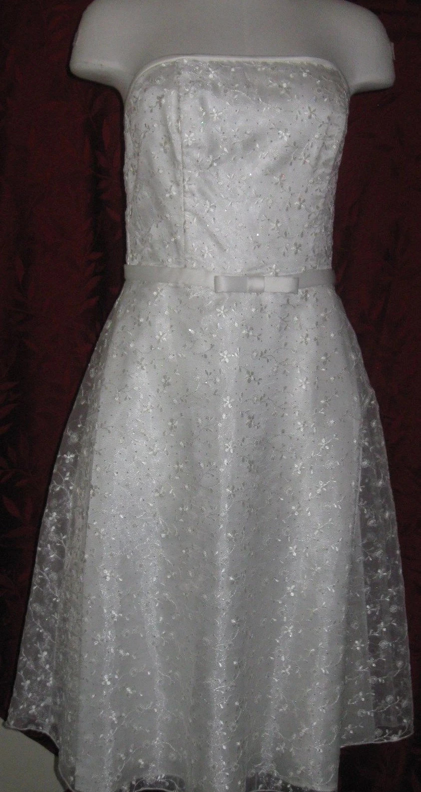 Jessica McClintock White Lace dress silver sparkles Bridal Prom Dance Pretty 8  | eBay | eBay US
