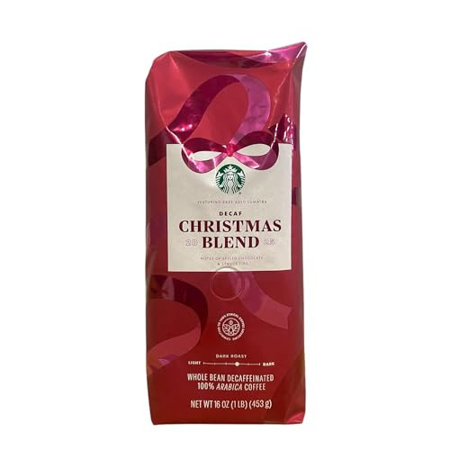 Decaf Starbucks Christmas Blend 2025, Dark Roast Whole Bean Coffee, 100% Arabica, Rare Aged Sumatra, Spiced Chocolate & Spruce Tips Notes, 16 oz | Amazon (US)