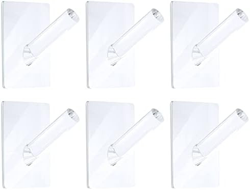 6 Pieces Clear Coat Hooks Acrylic Wall Mounted Hooks Hat Rack Robe Hook Decorative Hooks Single O... | Amazon (US)