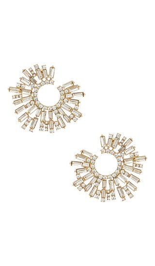 Crystal Fan Earring in Gold | Revolve Clothing (Global)