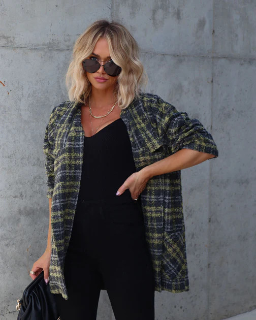 Please Stand Up Pocketed Plaid Coat - LAST CHANCE | VICI