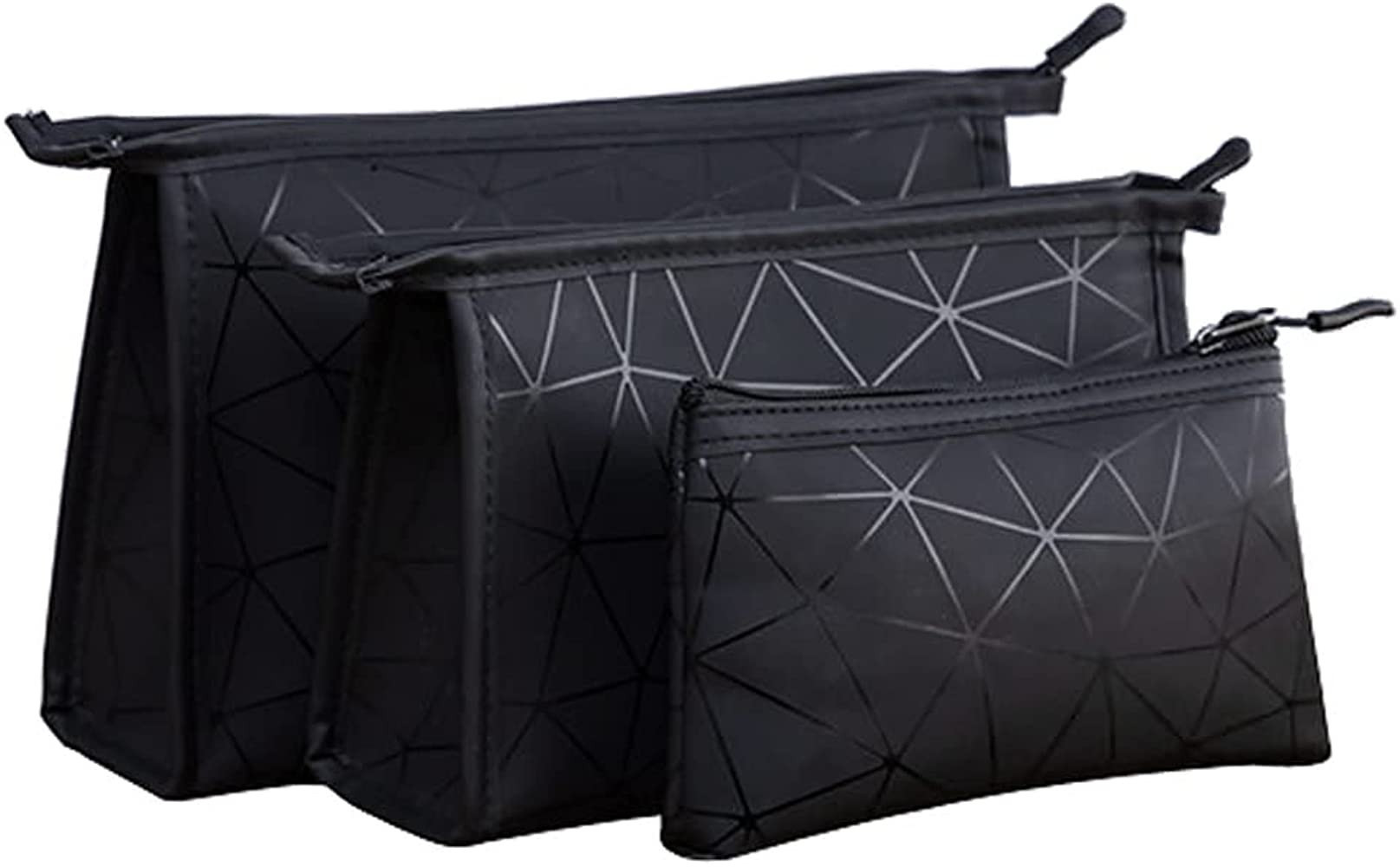 RNONDRY 3Pcs Makeup Bag Set for Women Travel Cosmetic Organizer Bag Large Zipper Pouch Toiletry Bag  | Amazon (US)