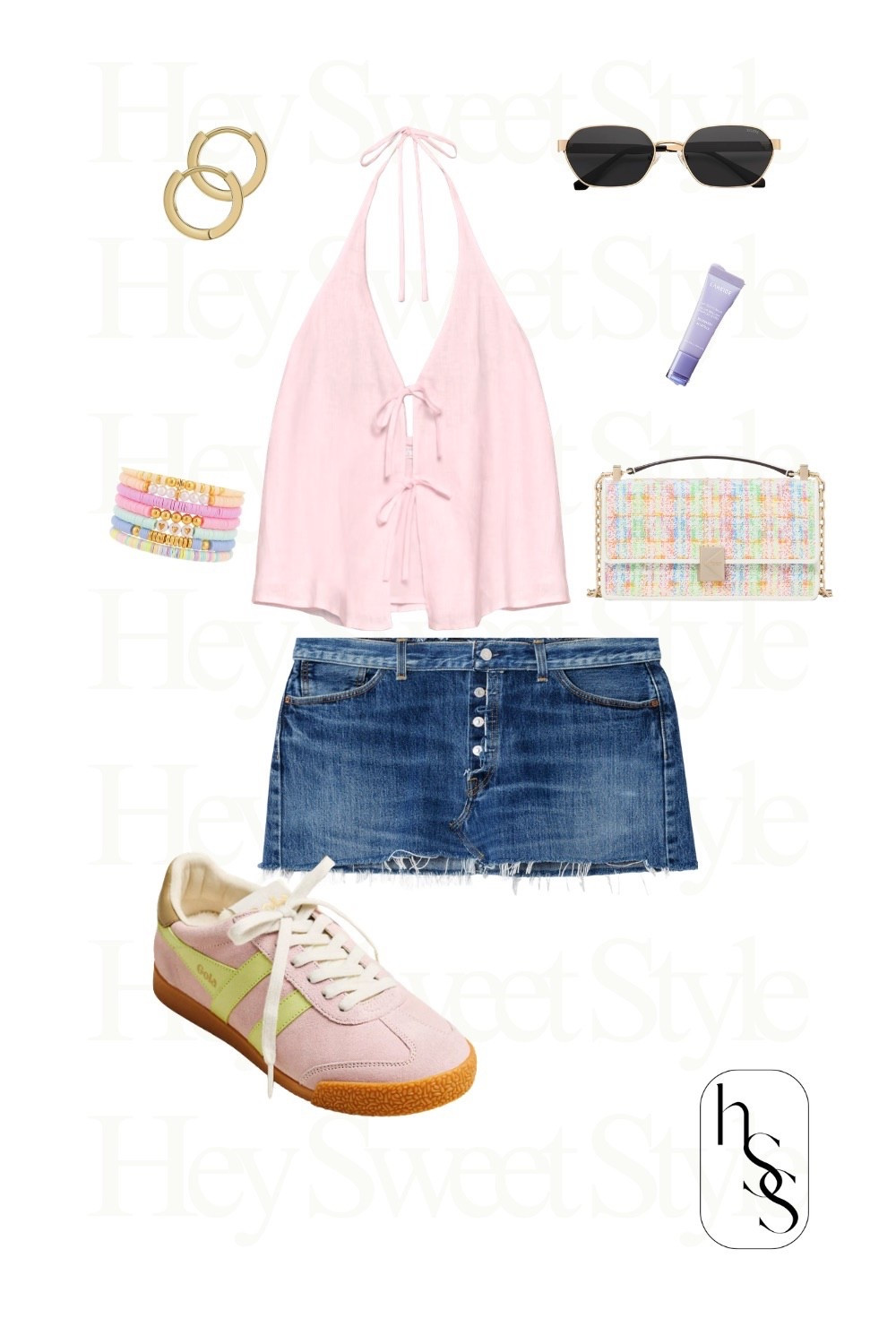 Pink halter + raw hem denim mini 🌸 8 Pastel Spring Outfits 

#LTKootd