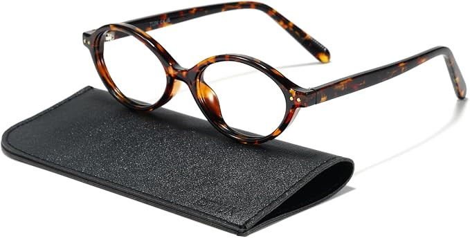 TIJN Olisa Blue Light Blocking Glasses for Women Men,Retro Oval Frame Bluelight Eyeglasses for Ga... | Amazon (US)
