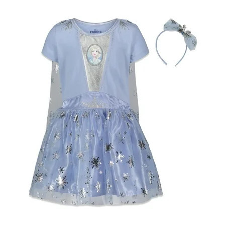 Disney Frozen Elsa Little Girls Gown and Headband Toddler to Big Kid | Walmart (US)