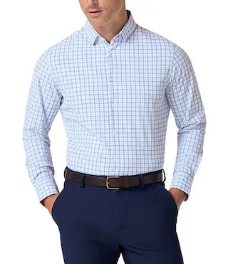 Performance Stretch Leeward Miles Plaid Long Sleeve Woven Shirt | Dillard's