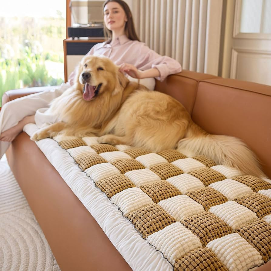 Couch Covers for Dogs Washable,Thick Sofa Pads,Checkered Couch Cover Sofa Protector, Anti-Slip Fu... | Amazon (US)