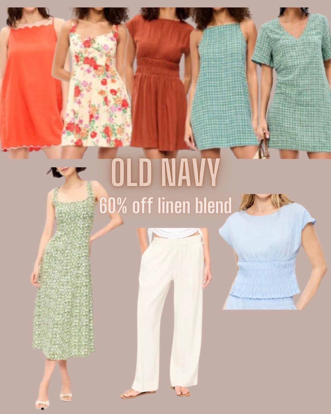 Today only! 

Old navy
Linen pants
Linen dress
Linen top
Summer dress

#LTKSaleAlert