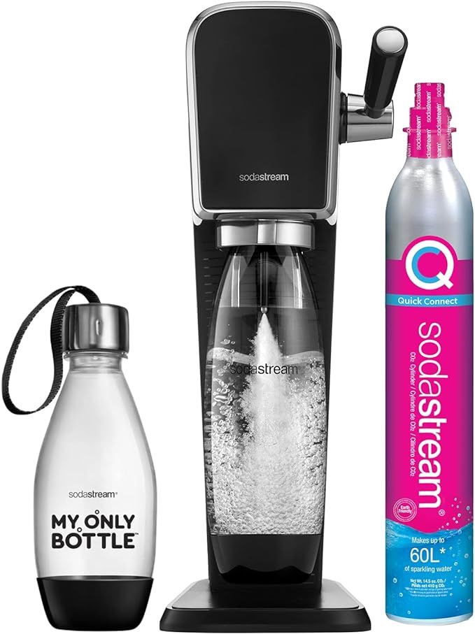 SodaStream Art Sparkling Water Maker (Black) with CO2 and Two Carbonating Bottles | Amazon (US)