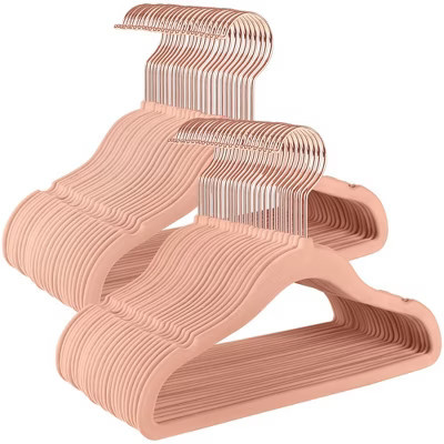 SONGMICS Baby Hangers 50 Pack, Kids Hangers for Closet, Swivel Hooks, Space-Saving Clothes Hangers, Velvet Hangers for Nursery, Non-Slip, Jelly Pink | Target
