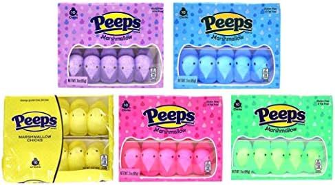 Easter Marshmallow Chicks Peeps Variety Pack 50 Ct, 5 Pack | Amazon (US)