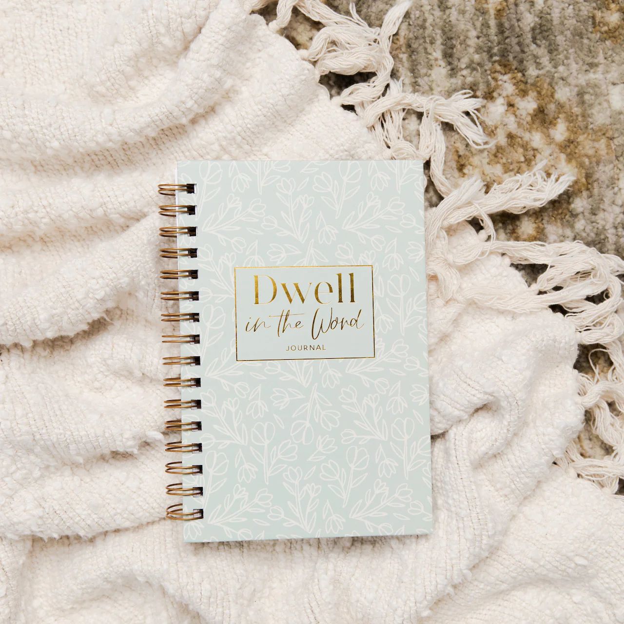 Dwell in the Word Journal - Blue Floral Spiral | The Daily Grace Co.