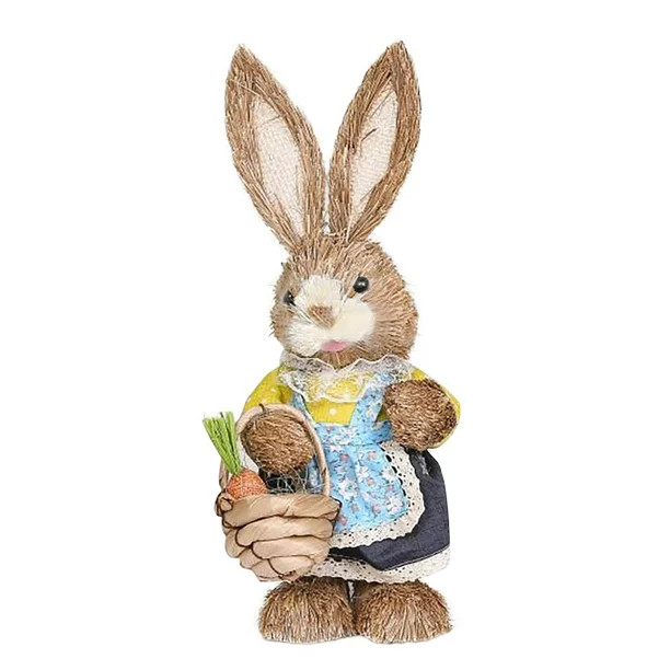 TOYFUNNY Easter Simulation Bunny Home Garden Bunny Decoration Creative Straw Bunny - Walmart.com | Walmart (US)