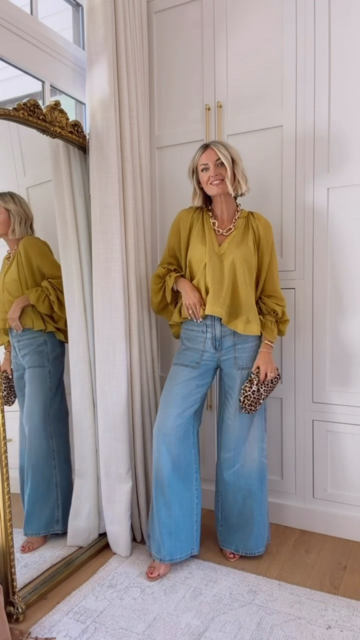 Love this look for a night out with the girls or date night! This chartreuse top is so pretty! 😍 Jeans are currently 30% off! Wearing XS/2!

Loverly Grey, wide leg jeans, Target, Labor Day sales, date night, fall outfit, girls night out

#LTKSaleAlert #LTKSeasonal