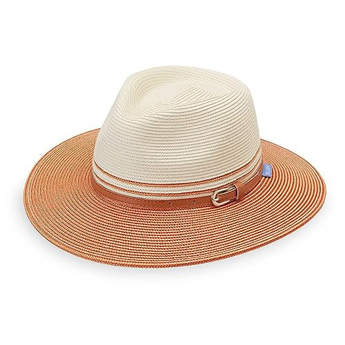 Wallaroo Women’s Kristy Fedora (Ivory/Coral) – UPF 50+ UV Protection, Wide Brim, Packable, Adjustable, Medium Size – Women’s Fedora Sun Hat for Travel, Outdoor Adventures, Beach, Spring & Summer | Amazon (US)