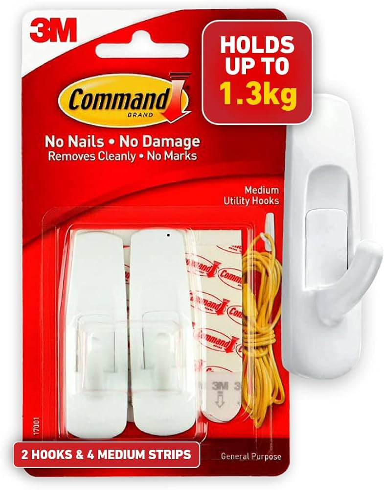 Command Utility Hooks Value Pack, Medium, White, 6-Hooks (17001-6ES), Organize Damage-Free | Amazon (US)