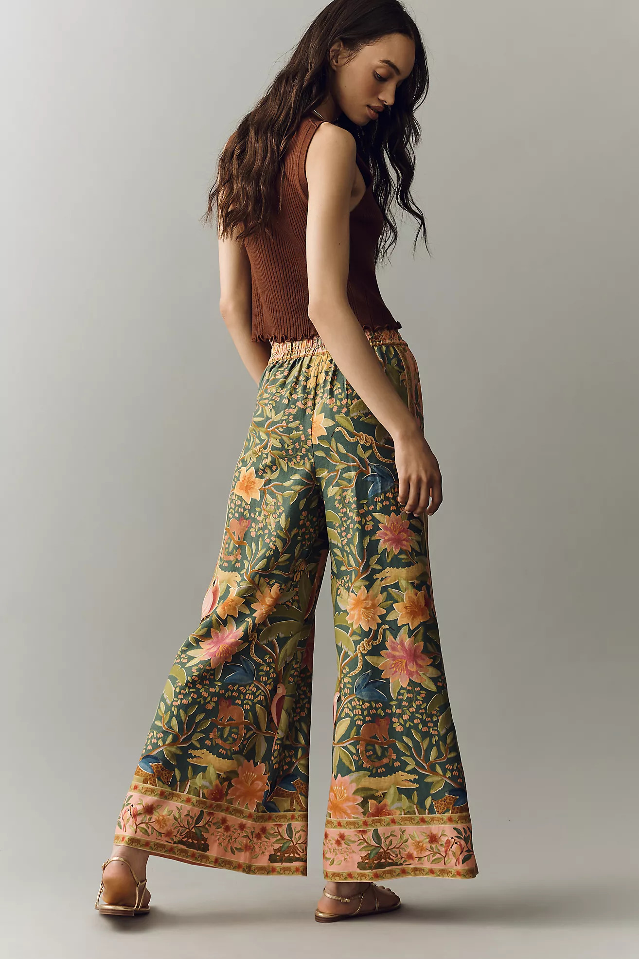 Farm Rio x Anthropologie Linen Wide-Leg Pants | Anthropologie (US)