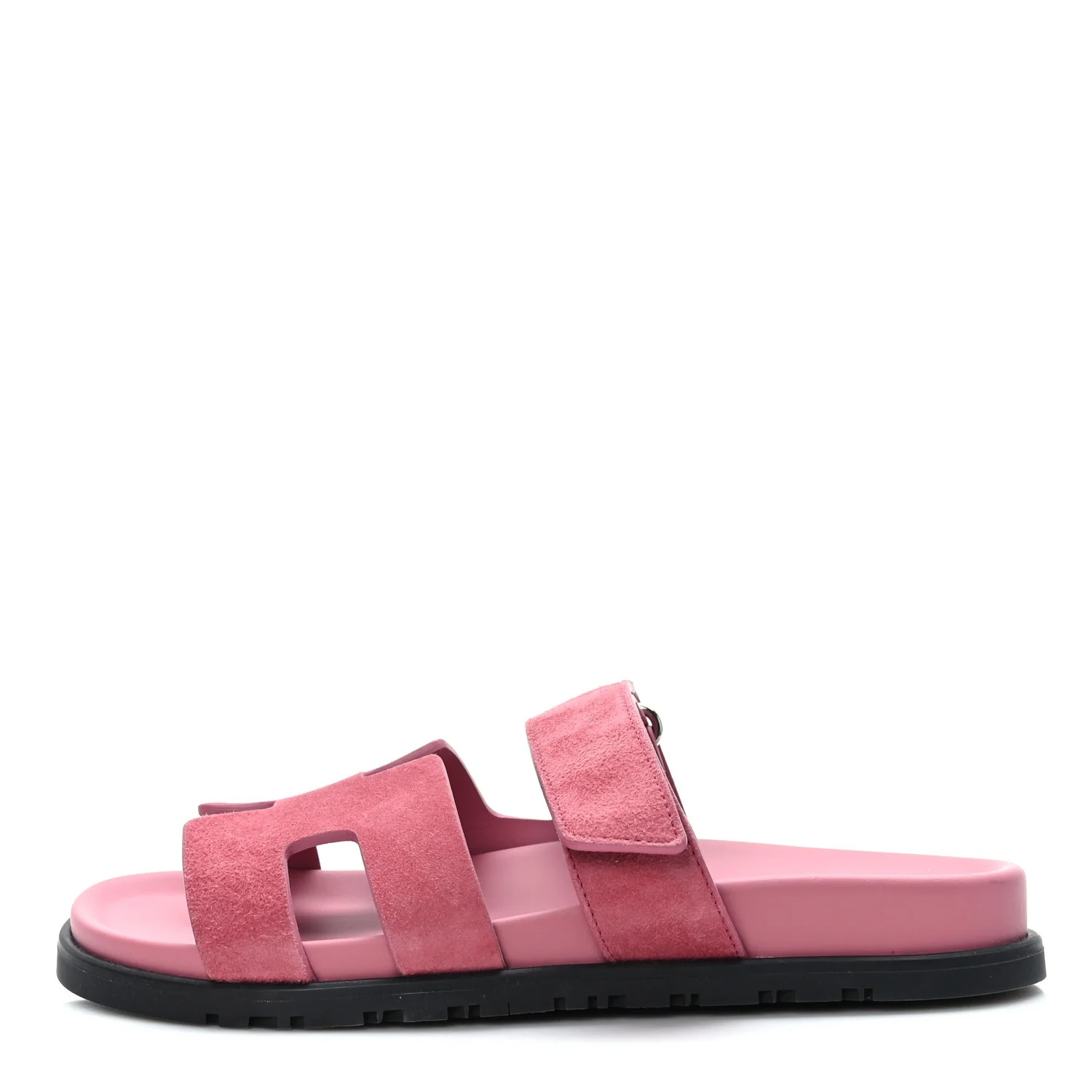 HERMES Suede Goatskin Womens Chypre Sandals 37.5 Rose Aphrodite | FASHIONPHILE (US)