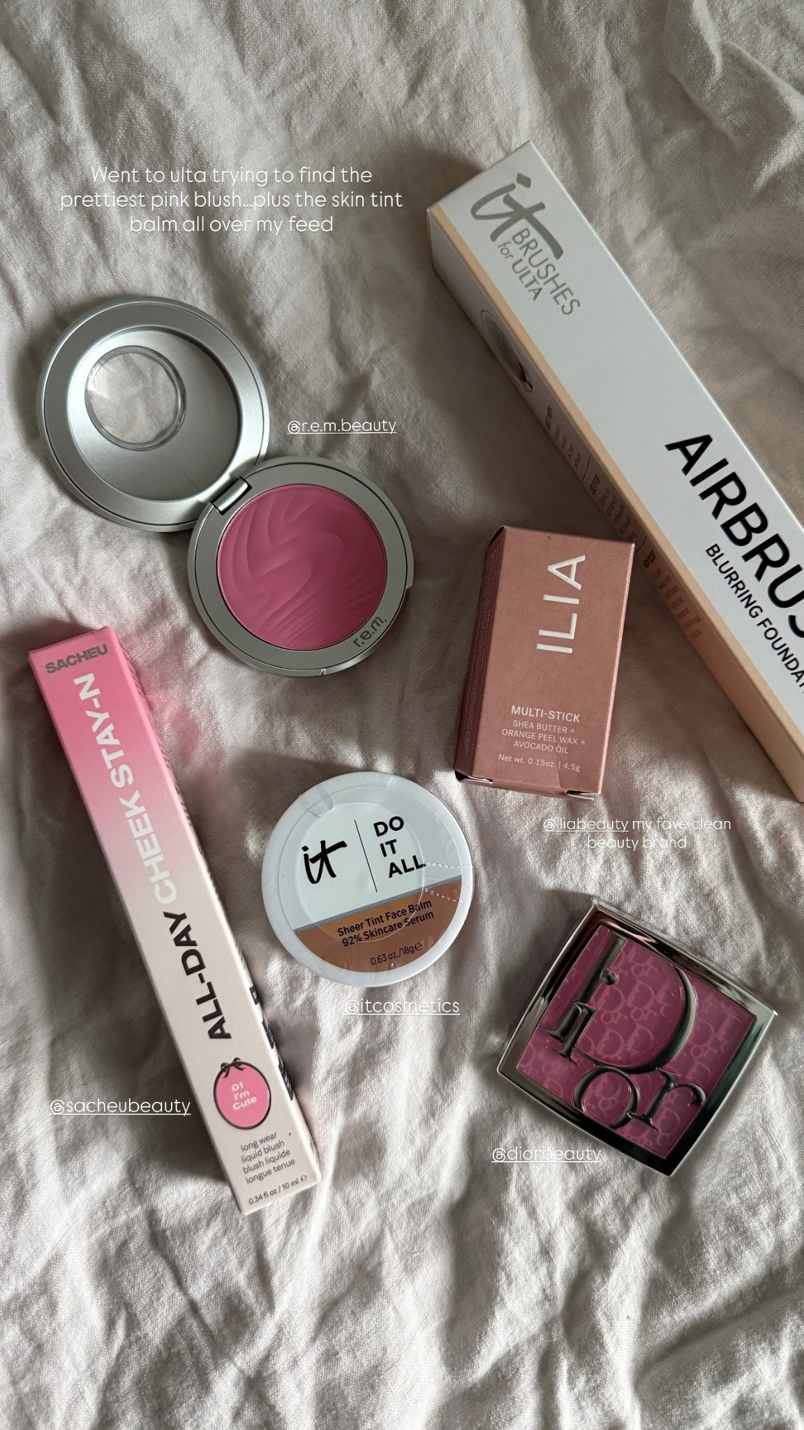 Went to ulta trying to find the prettiest pink blush…plus the skin tint balm all over my feed 

@r.e.m.beauty 
 @iliabeauty my fave clean beauty brand 
@itcosmetics  
@diorbeauty  
@sacheubeauty

#LTKTravel #LTKBeauty #LTKselfcare