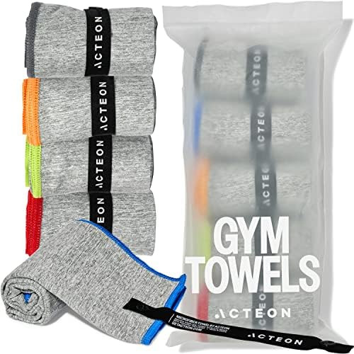 Acteon Microfiber Gym Towels 5 Pack, Quick Dry Silver ION Odor-Free Sweat Towel, Super Absorbent ... | Amazon (US)