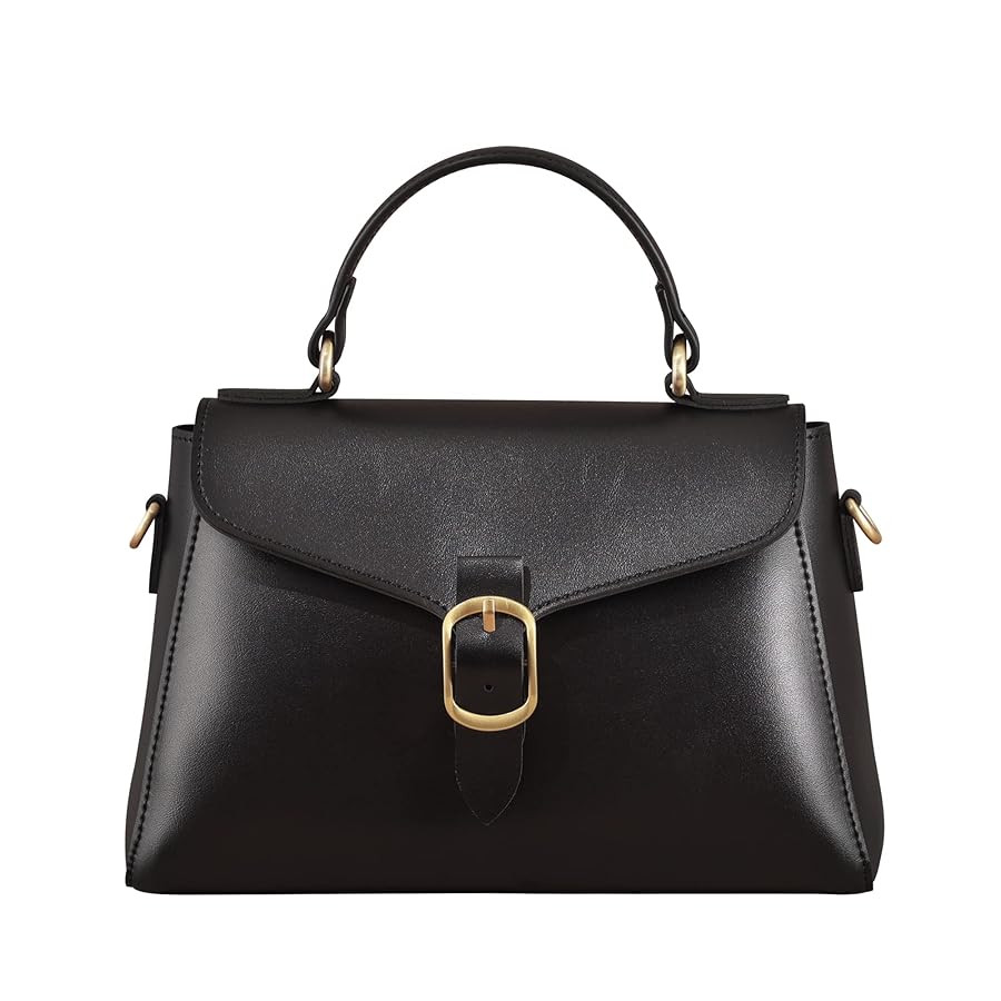 Vintage Vegan Leather Flap Top Handle Bag For Women Retro Satchel Casual Purse Simple Shoulder Cl... | Amazon (US)