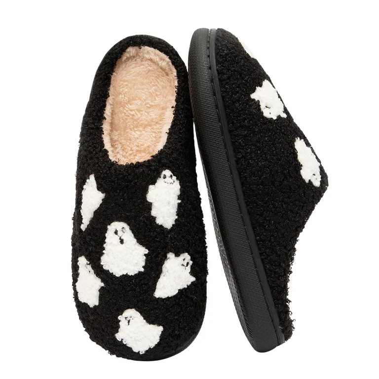BERANMEY Cute Halloween Slippers for Women Perfect Soft Plush Comfy Warm Slip-On Halloween Pumpki... | Walmart (US)