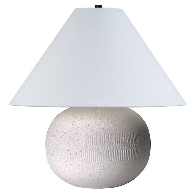 Hailey Home Willa 18.33-in Cream Rotary Socket Table Lamp with Fabric Shade | Lowe's