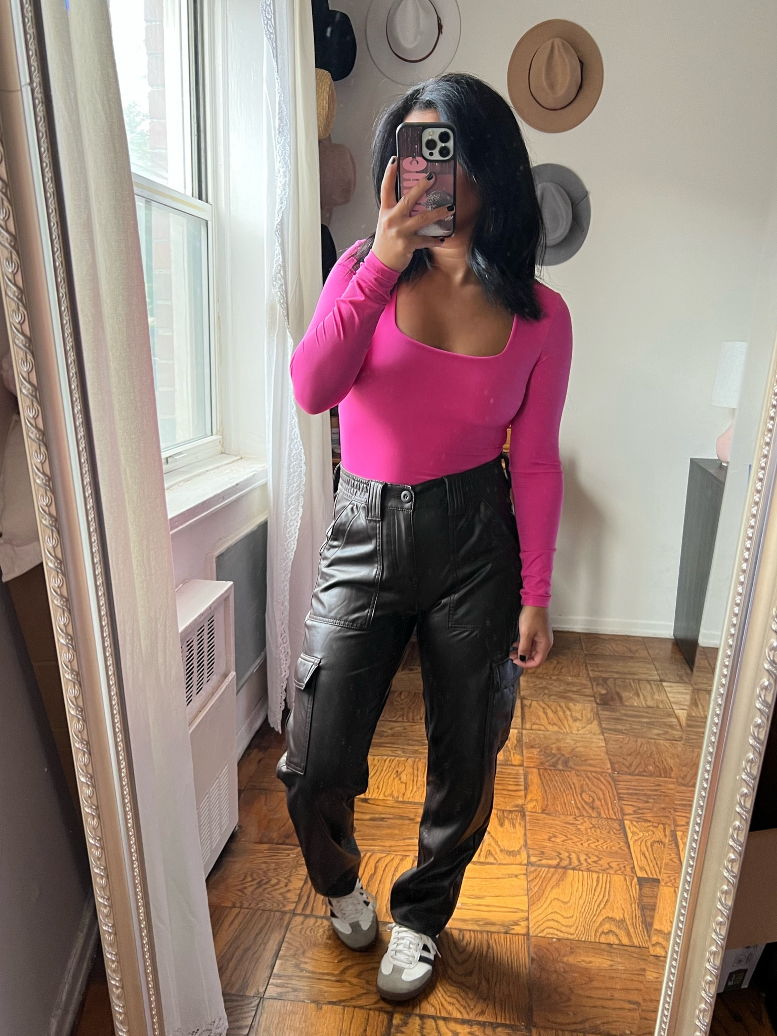 Faux leather cargo pants on sale under $50! Wearing size 0, comes in 3 colors 

#LTKsalealert #LTKfindsunder50 #LTKSeasonal