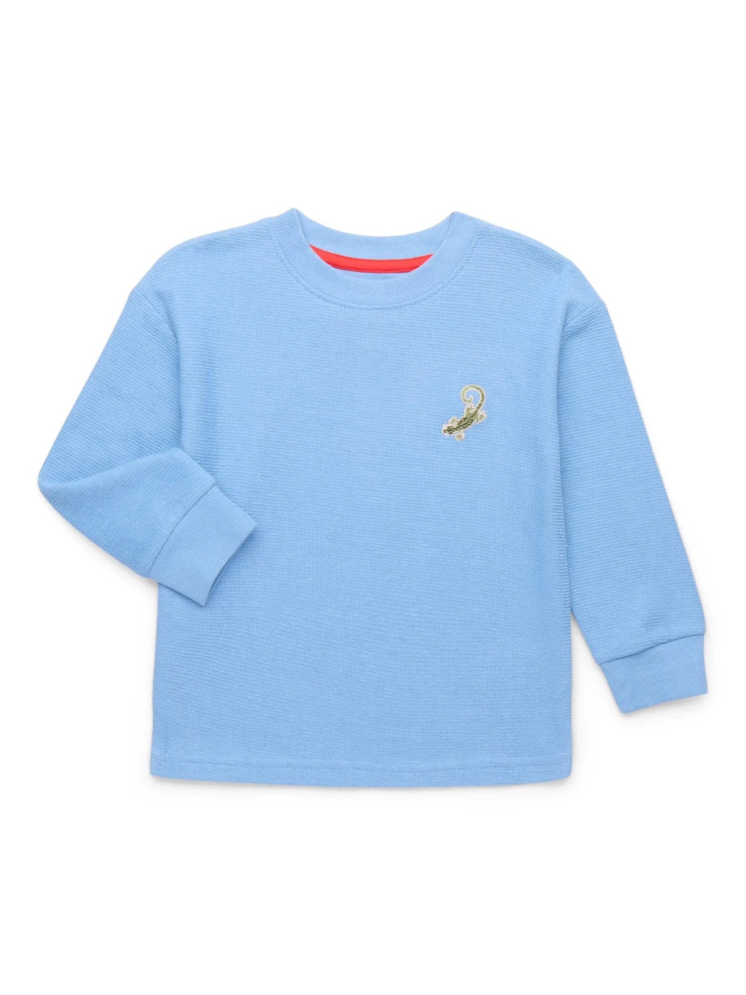 Wonder Nation Toddler Boys Embroidered Textured Thermal Top with Long Sleeves, Sizes 12M-5T | Walmart (US)