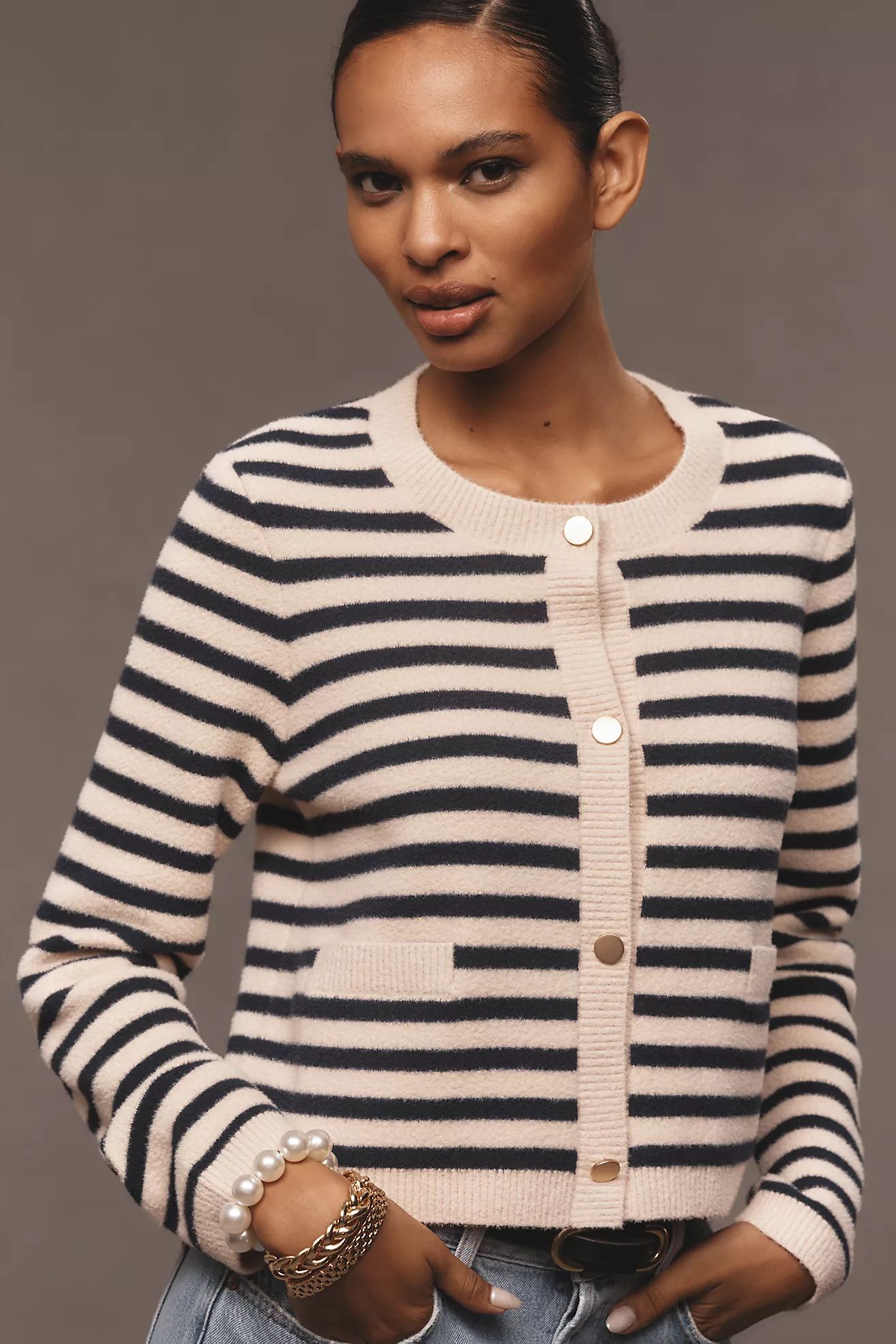 NVLT Striped Sweater Lady Jacket | Anthropologie (US)