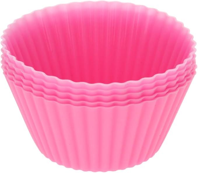 Utoolmart Silicone Baking Cups, Pink Reusable Silicone Baking Cups, Non-stick Cake Molds Set for ... | Amazon (US)