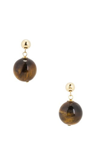 Rio Earring in Gold & Brown | Revolve Clothing (Global)