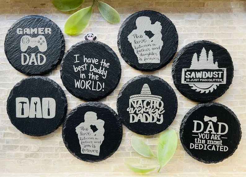 Dad- Personalized Slate Coasters Celebrating ‘Daddy’ on Any Occasion, Father’s Day, Birthda... | Etsy (US)