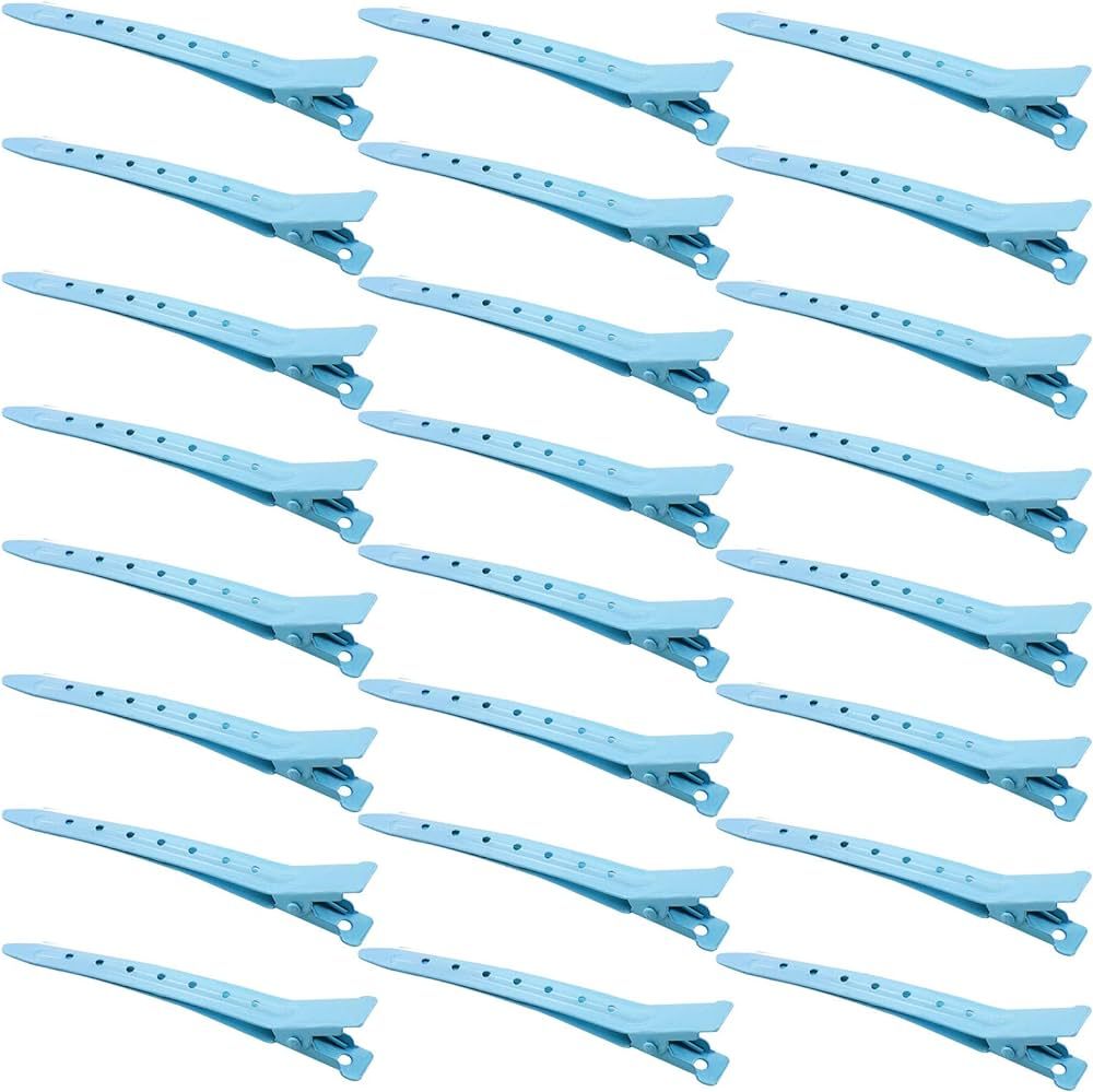 24 Packs Duck Bill Clips, Bantoye 3.35 Inches Rustproof Metal Alligator Curl Clips with Holes for... | Amazon (US)