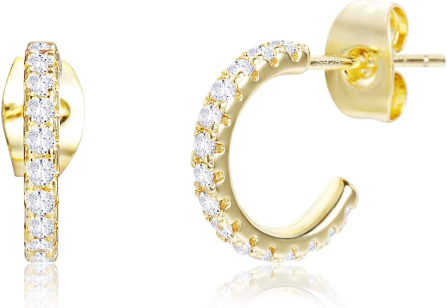 Small Open Hoop Earrings for Women Hypoallergenic Sterling Silver Hoops Open Hoop Earrings | Amazon (US)