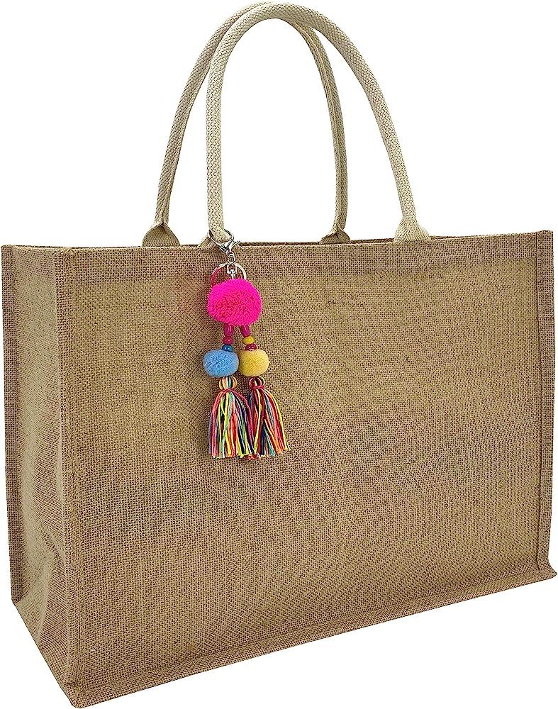 Hibala Woven Large Beach Bag Straw Bag Beach Tote Handmade Weaving Shoulder Bag Tassel Bag Handbag | Amazon (US)