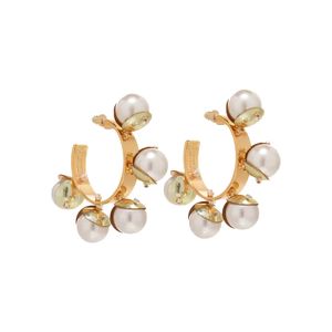 Mini Delfina Pearl Hoop Earrings Blush | Mignonne Gavigan