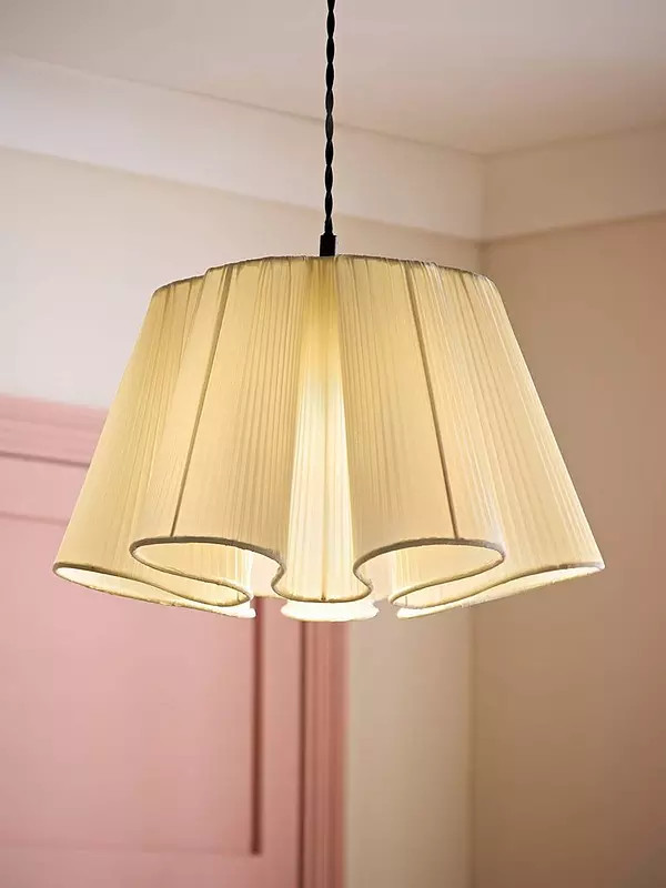 ValueLights Jemima Natural Pleated Scalloped Easy Fit Lamp Shade | Very (UK)